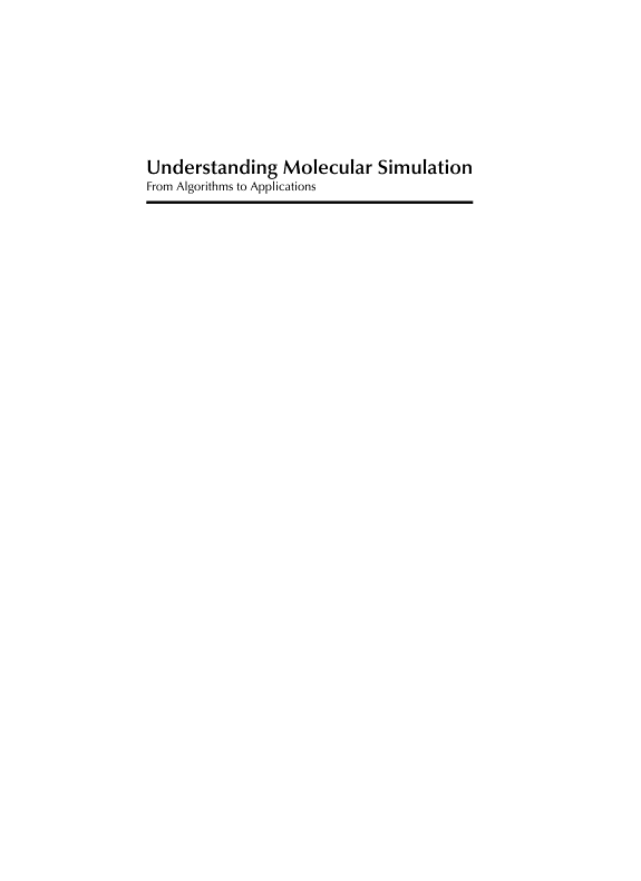 Cover Understanding Molecular Simulation