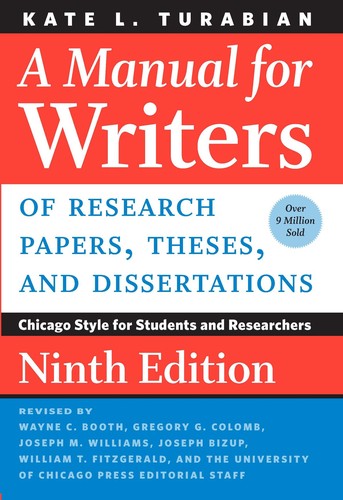 Cover A Manual for Writers of Research Papers, Theses, â€“ Chicago Style for Students and Researchers